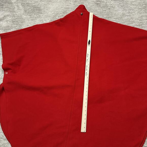 Vintage Herman Kay Cape Womens One Size Red Button Front Made in USA 90s Poncho - Picture 15 of 16